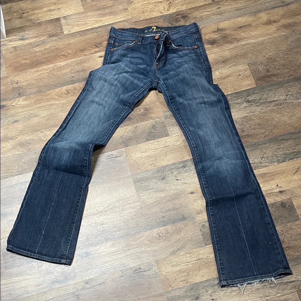 7 For All Mankind Women's Dark Blue Boot Cut Jeans